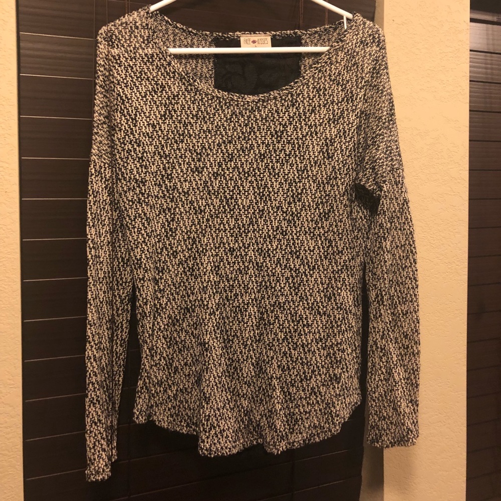 Top with lace back accent
